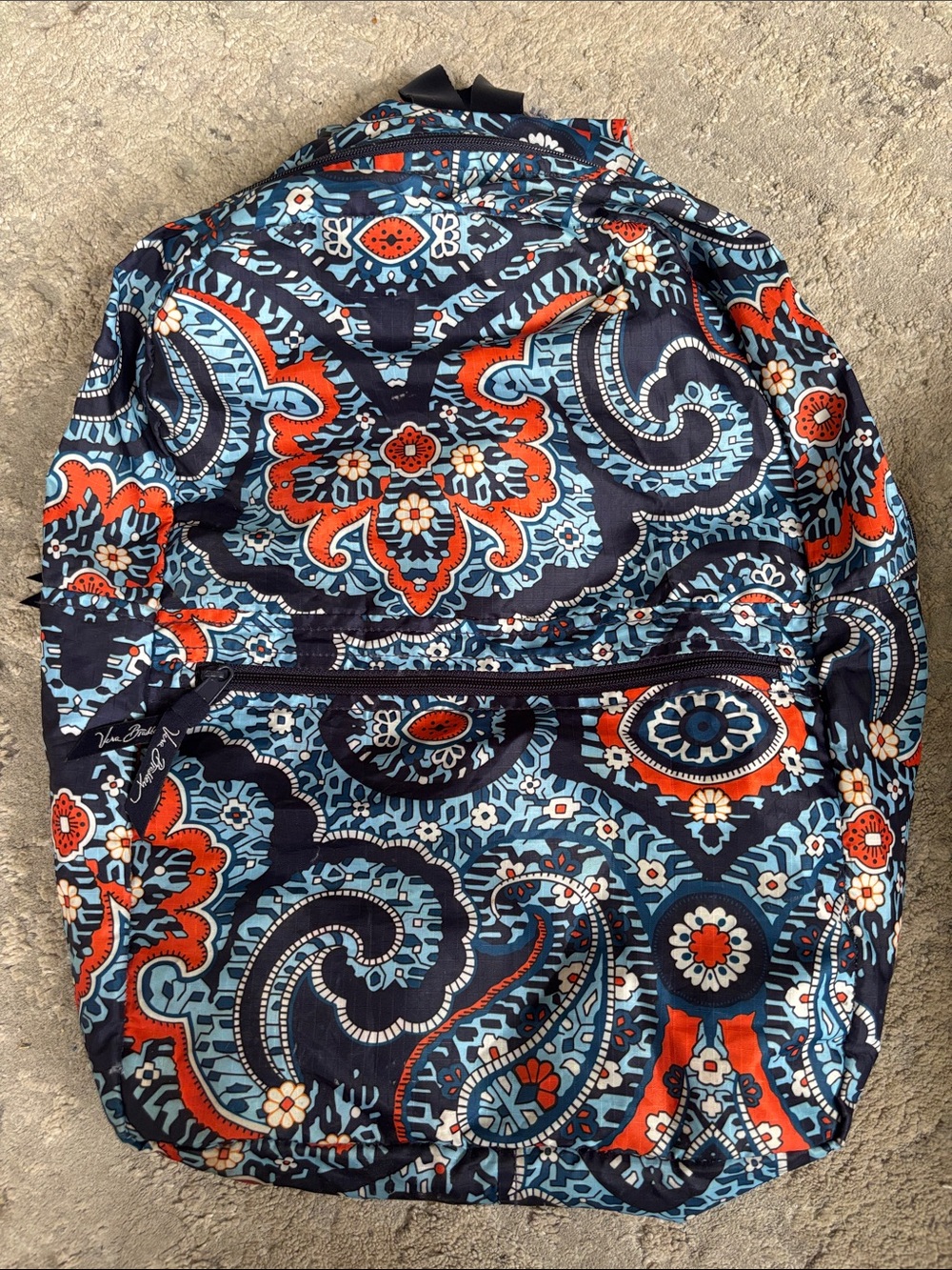 Vera Bradley Navy, Light Blue & Red Paisley Backpack